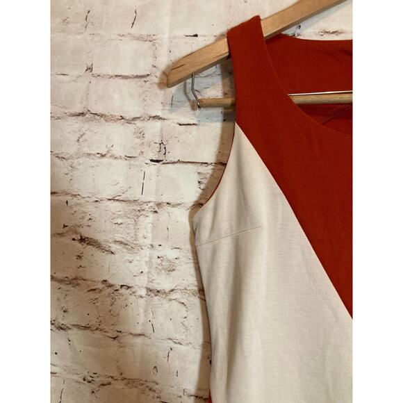 Wish Colorblock Dress Womens Medium Rust Orange A Line Retro Stretch Zip Up - Picture 5 of 14